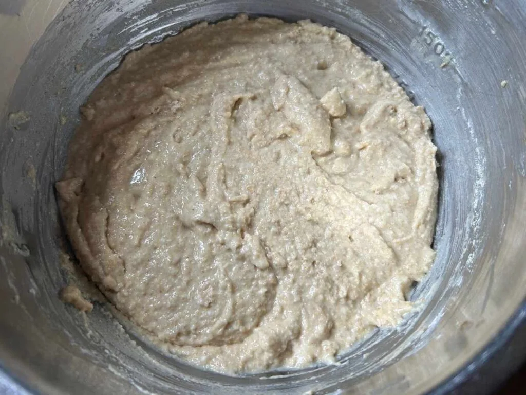 Zeppole Italian Ricotta Donut batter made with sourdough and Fresh Milled Flour