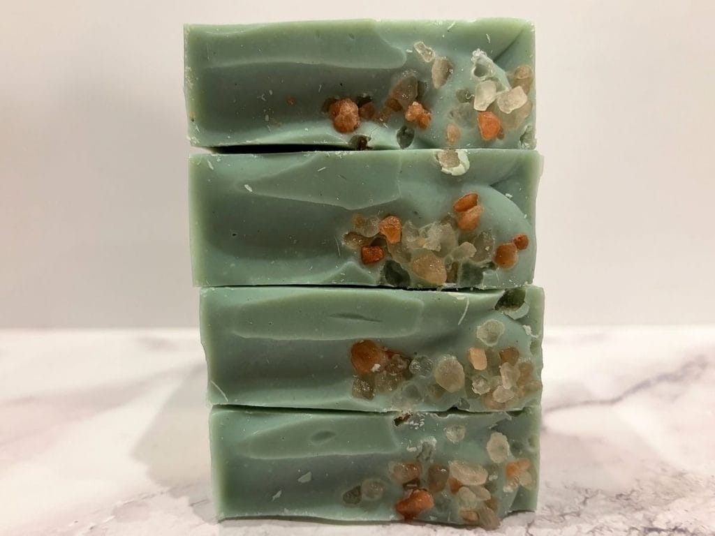 stack of rosemary mint tallow soap bars