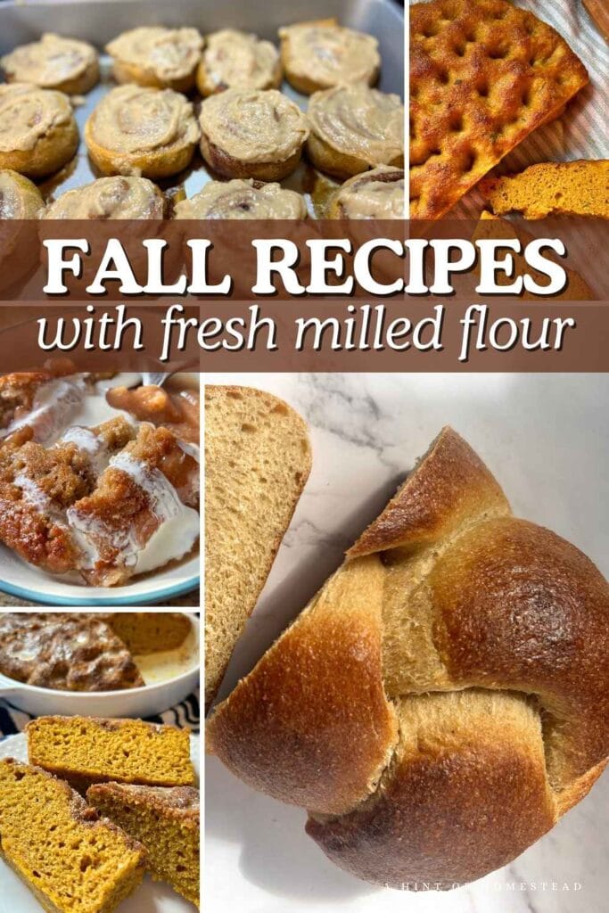 collage of fresh milled flour bakes for the fall pinterest image