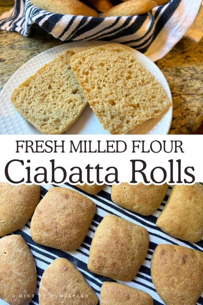 fresh milled flour ciabatta rolls pinterest image