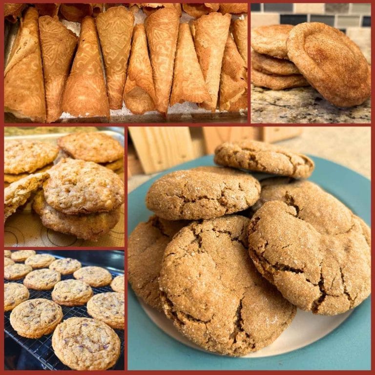 collage of different fresh milled flour cookies