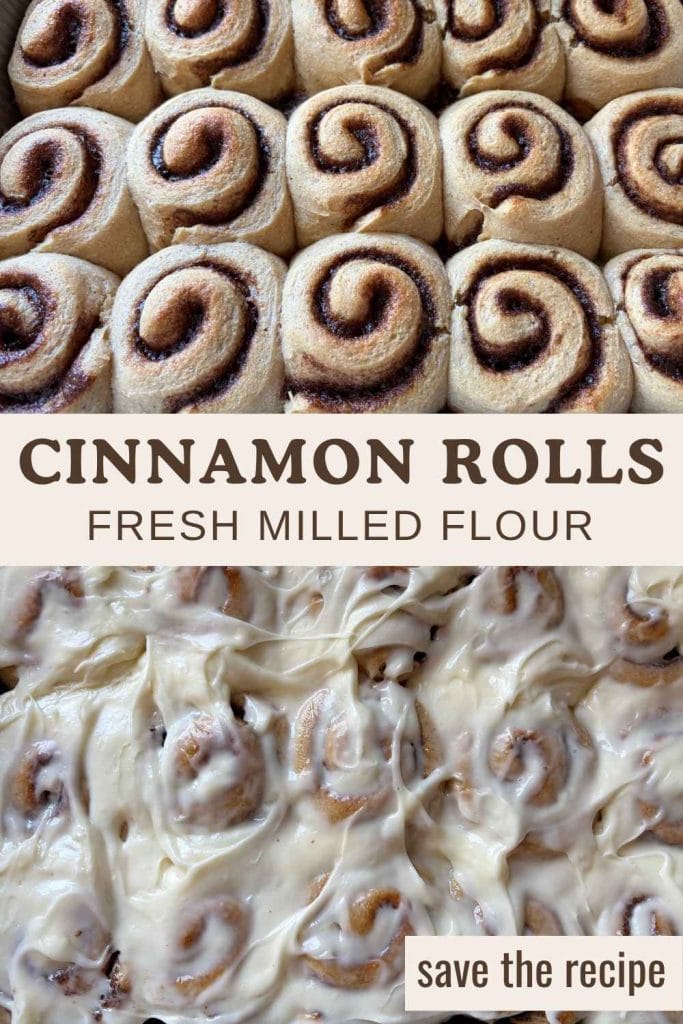 fresh milled flour cinnamon rolls pinterest image