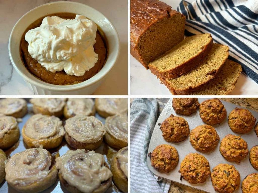 collage of pumpkin bakes