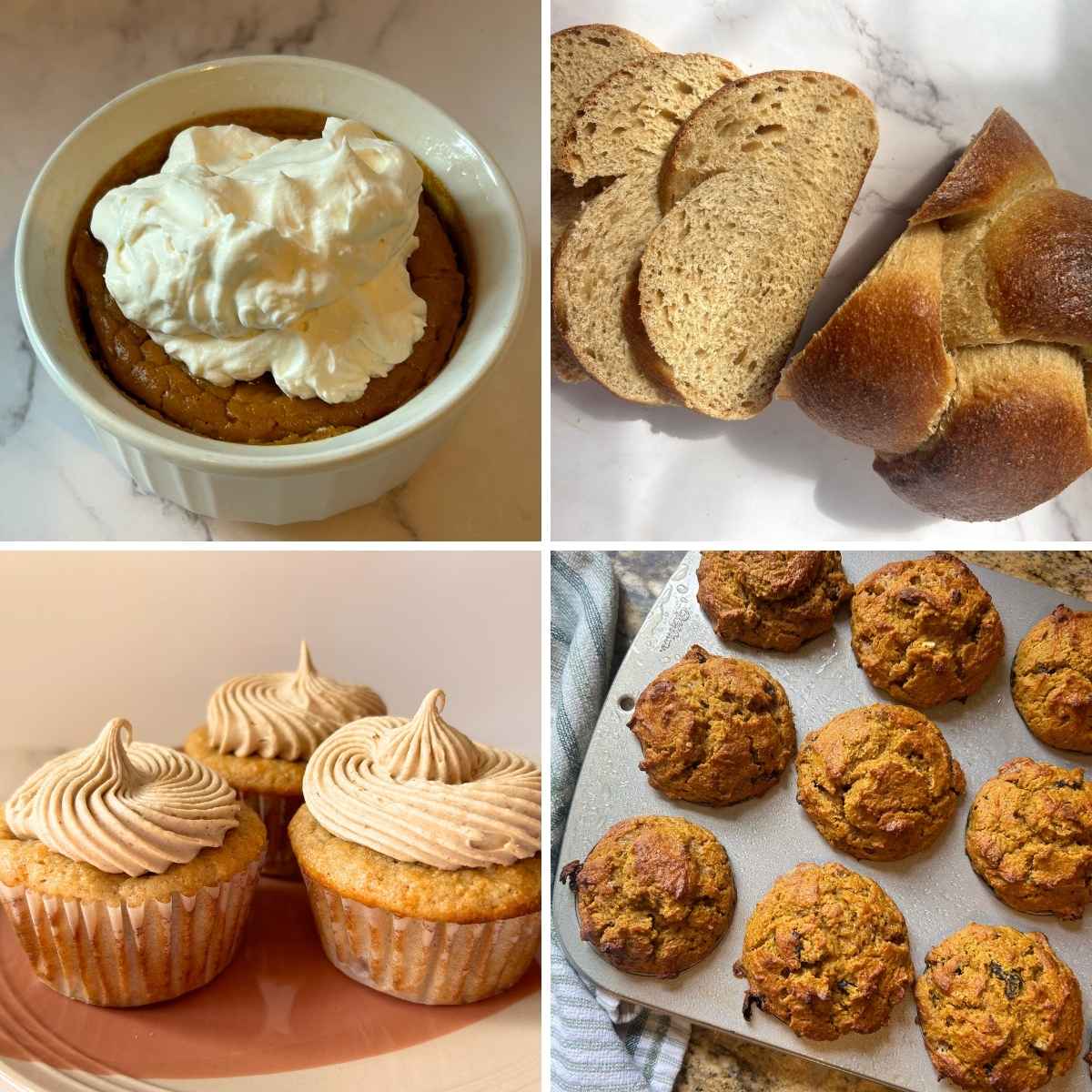 collage of fall recipes that have been baked